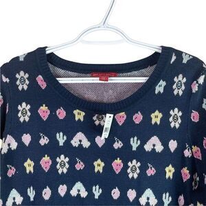 NEW Saks Fifth Avenue Crewneck Sweater Womens L Navy Blue Acrylic Pullover‎